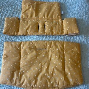 Stokke Tripp Trapp cushion orange polka dot with bees.